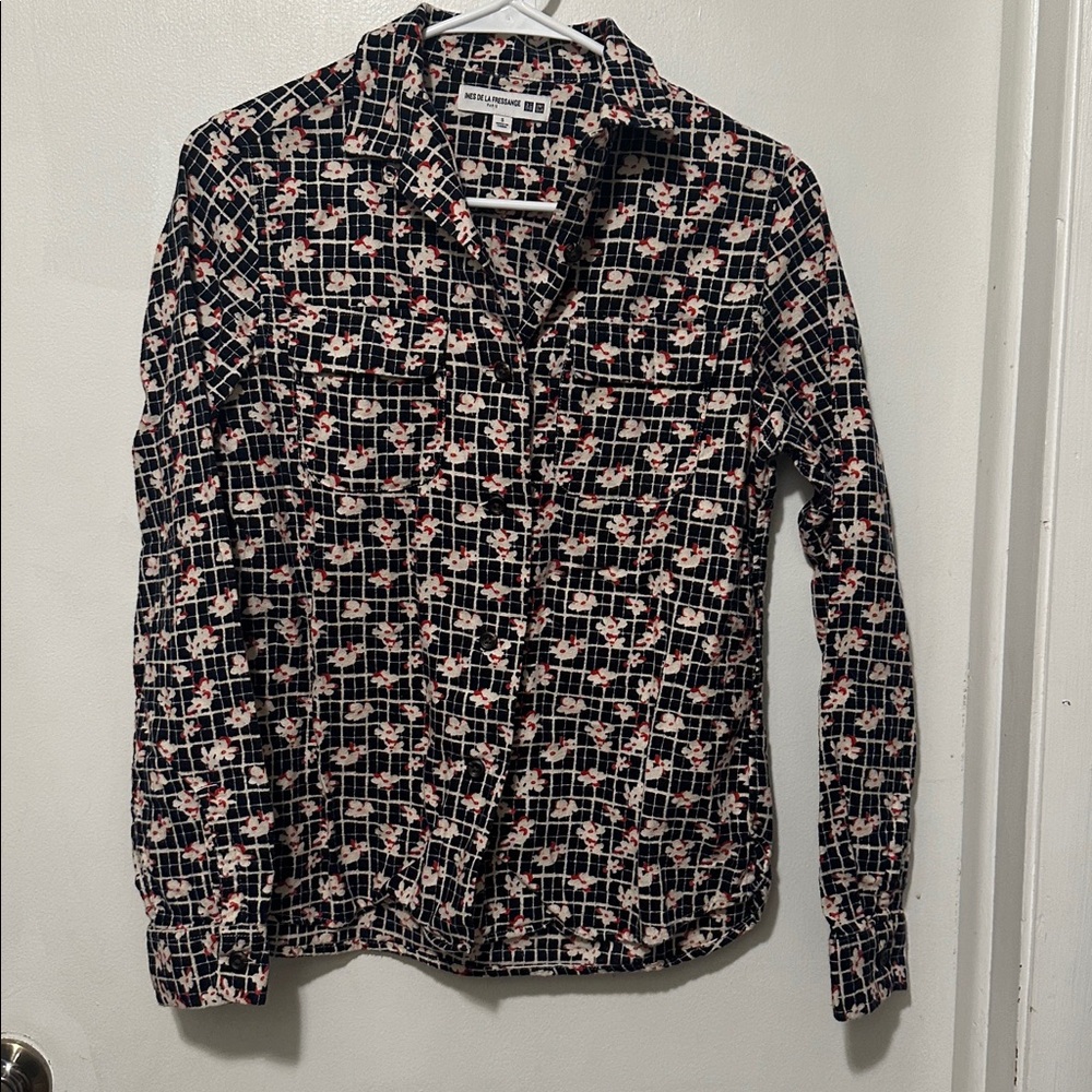 Ines De La Fressange Paris Floral Flannel Size Small
